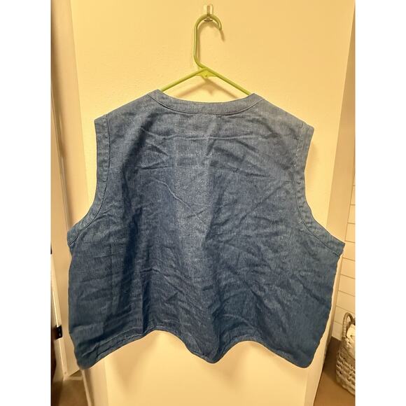 Blair Vintage Vest Knit Embroidered Denim Cottage Core 2XL - Picture 12 of 12